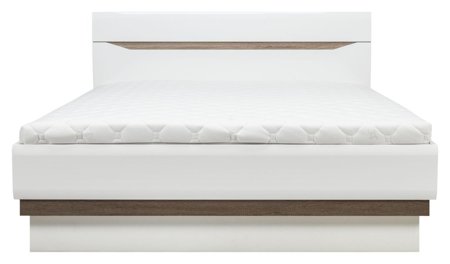 Białe łóżko Lionel z pojemnikiem i stelażem biały połysk (różne rozmiary)