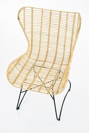Fotel uszak rattan naturalny