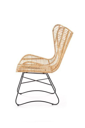 Fotel uszak rattan naturalny