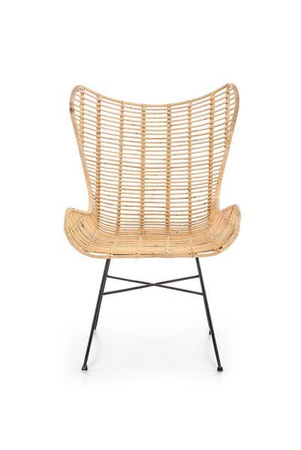 Fotel uszak rattan naturalny