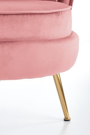Fotel wypoczynkowy na złotych nóżkach Mandorla różowy