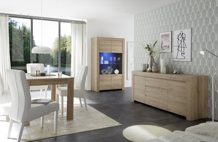 Komoda Firenze 184 cm dwudrzwiowa z szufladami laminat dąb cadiz