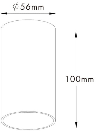 Lampa wewnętrzna Tuba SL kinkiet czarna