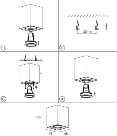 Lampa wewnętrzna spot Quadro biała