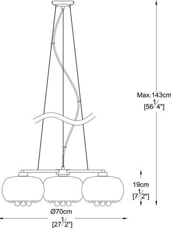 Lampa wewnętrzna wisząca Crystal srebrna