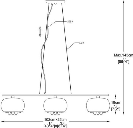 Lampa wewnętrzna wisząca Crystal srebrna