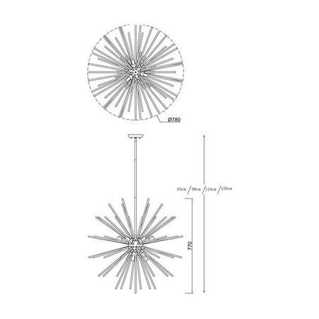 Lampa wewnętrzna wisząca Urchin złota