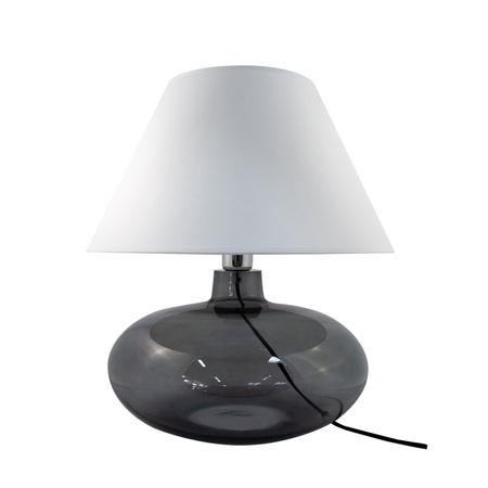 Lampka nocna Adana biały klosz + czarna podstawa