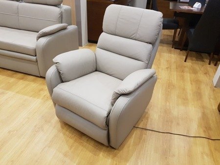 Rozkładany fotel Amber z funkcją relax ekoskóra + skóra naturalna