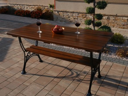 Stół ogrodowy drewniany Elegant metalowe nogi