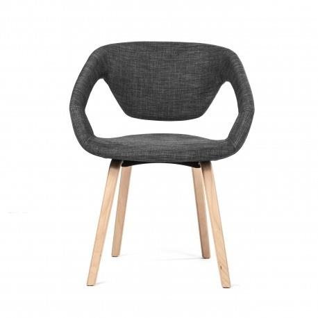 Tapicerowane krzesło Porto  na drewnianych nóżkach szare