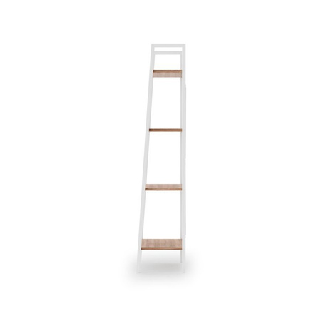 Wąski otwarty regał  Vir 148 cm z czterema półkami w kolorze dąb sonoma + biały